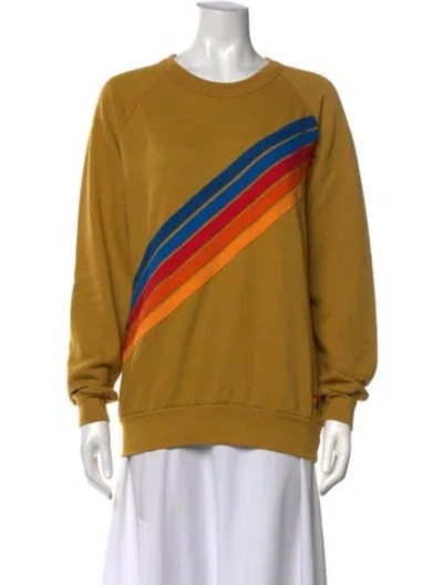Pre-owned Aviator Nation Graphic Print Crew Neck Sweatshirt In Yellow