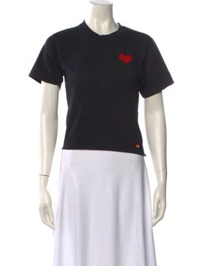 Pre-owned Aviator Nation Graphic Print Crew Neck T-shirt In Black