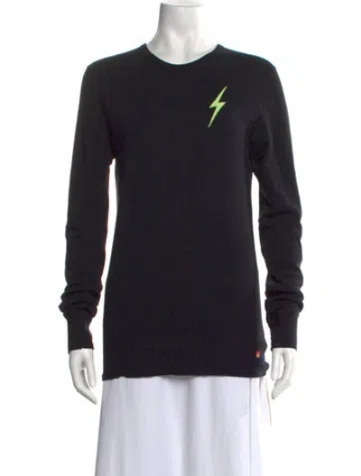 Pre-owned Aviator Nation Graphic Print Crew Neck T-shirt In Black