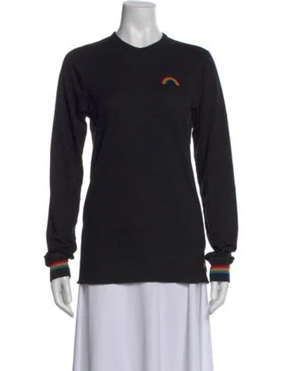 Pre-owned Aviator Nation Graphic Print Crew Neck T-shirt In Black