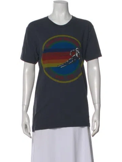 Pre-owned Aviator Nation Graphic Print Crew Neck T-shirt In Black