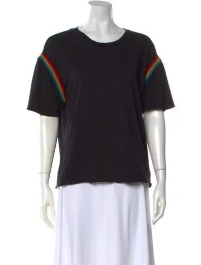 Pre-owned Aviator Nation Graphic Print Crew Neck T-shirt In Black