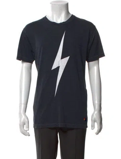 Pre-owned Aviator Nation Graphic Print Crew Neck T-shirt In Black