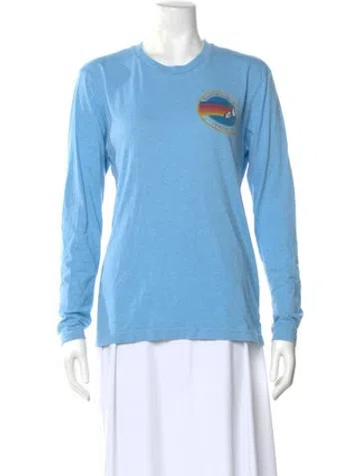 Pre-owned Aviator Nation Graphic Print Crew Neck T-shirt In Blue