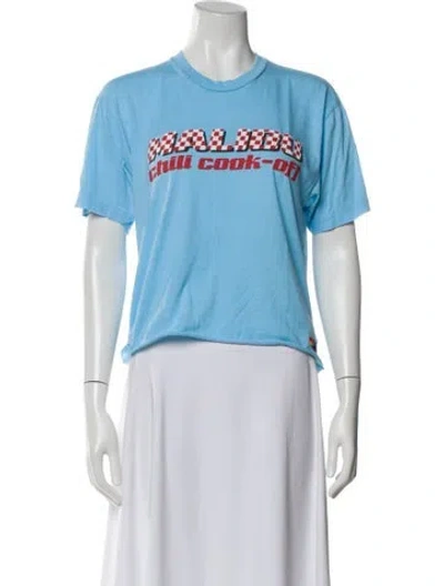 Pre-owned Aviator Nation Graphic Print Crew Neck T-shirt In Blue