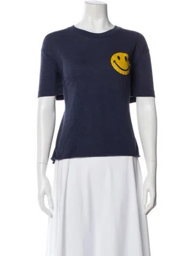 Pre-owned Aviator Nation Graphic Print Crew Neck T-shirt In Blue