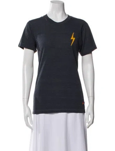 Pre-owned Aviator Nation Graphic Print Crew Neck T-shirt In Blue