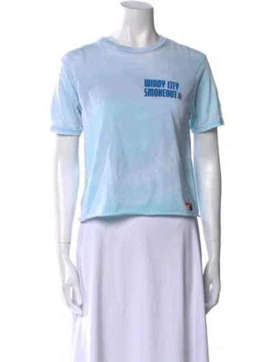 Pre-owned Aviator Nation Graphic Print Crew Neck T-shirt In Blue