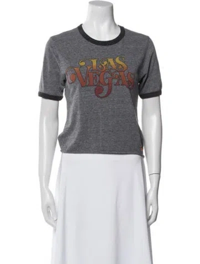 Pre-owned Aviator Nation Graphic Print Crew Neck T-shirt In Blue