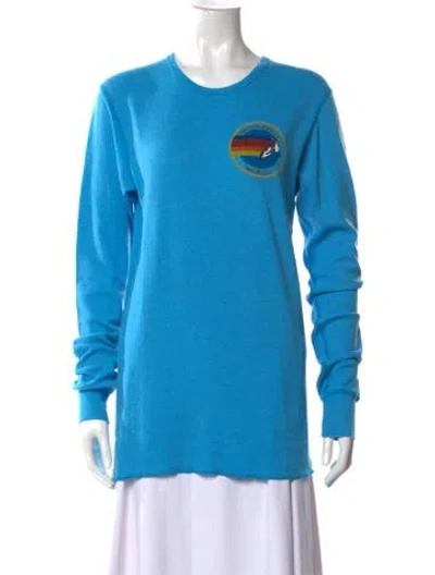 Pre-owned Aviator Nation Graphic Print Crew Neck T-shirt In Blue