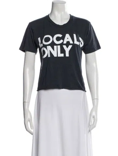 Pre-owned Aviator Nation Graphic Print Crew Neck T-shirt In Blue