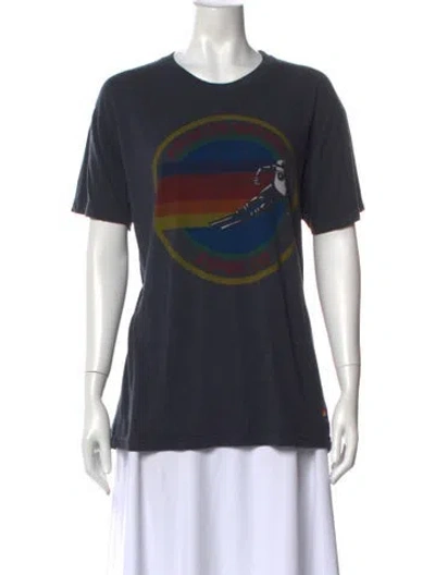 Pre-owned Aviator Nation Graphic Print Crew Neck T-shirt In Blue