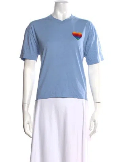 Pre-owned Aviator Nation Graphic Print Crew Neck T-shirt In Blue