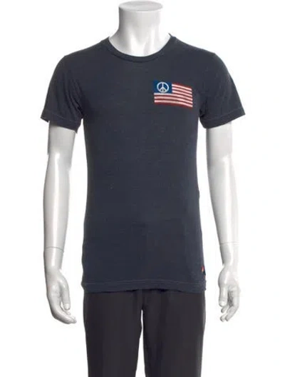 Pre-owned Aviator Nation Graphic Print Crew Neck T-shirt In Blue