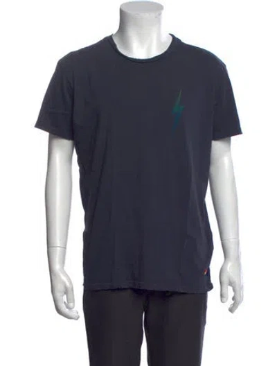 Pre-owned Aviator Nation Graphic Print Crew Neck T-shirt In Blue
