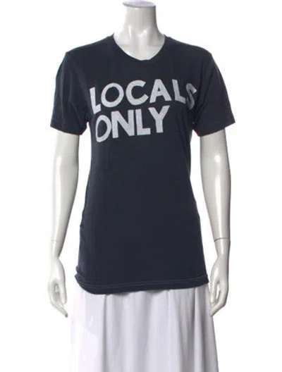 Pre-owned Aviator Nation Graphic Print Crew Neck T-shirt In Blue