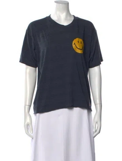Pre-owned Aviator Nation Graphic Print Crew Neck T-shirt In Blue