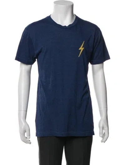 Pre-owned Aviator Nation Graphic Print Crew Neck T-shirt In Blue