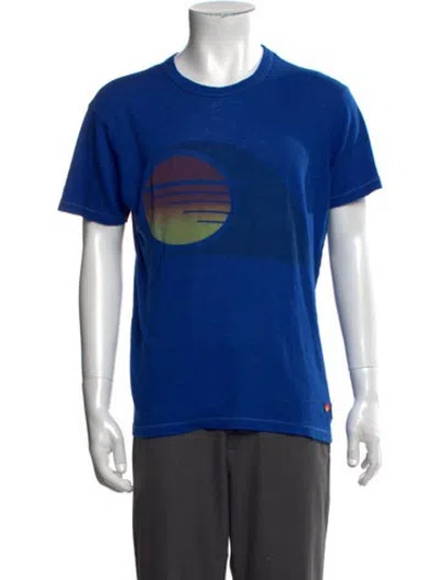 Pre-owned Aviator Nation Graphic Print Crew Neck T-shirt In Blue