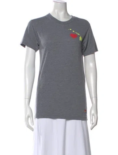 Pre-owned Aviator Nation Graphic Print Crew Neck T-shirt In Gray