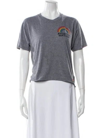 Pre-owned Aviator Nation Graphic Print Crew Neck T-shirt In Gray
