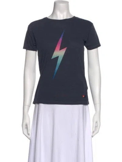 Pre-owned Aviator Nation Graphic Print Crew Neck T-shirt In Gray