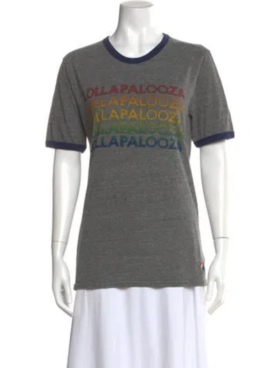 Pre-owned Aviator Nation Graphic Print Crew Neck T-shirt In Gray