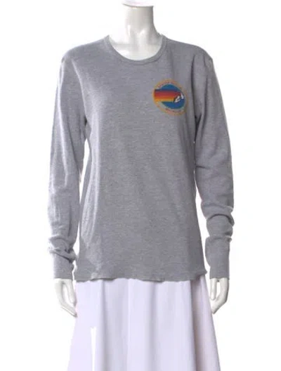 Pre-owned Aviator Nation Graphic Print Crew Neck T-shirt In Gray