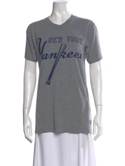 Pre-owned Aviator Nation Graphic Print Crew Neck T-shirt In Gray