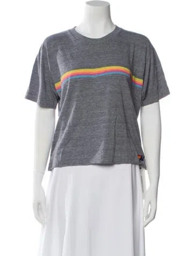 Pre-owned Aviator Nation Graphic Print Crew Neck T-shirt In Gray