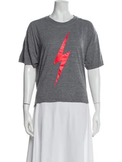 Pre-owned Aviator Nation Graphic Print Crew Neck T-shirt In Gray