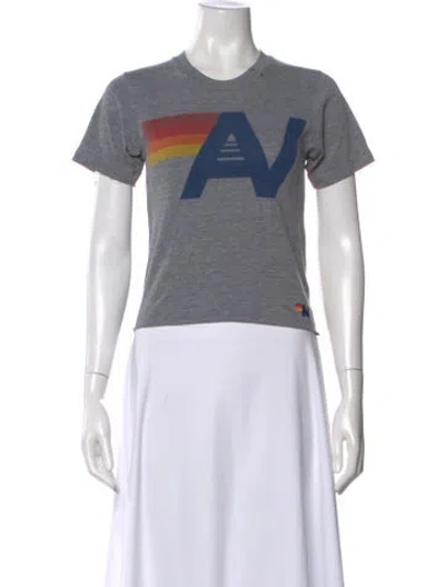 Pre-owned Aviator Nation Graphic Print Crew Neck T-shirt In Gray