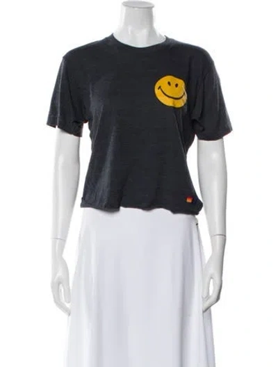 Pre-owned Aviator Nation Graphic Print Crew Neck T-shirt In Gray