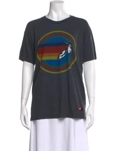 Pre-owned Aviator Nation Graphic Print Crew Neck T-shirt In Gray