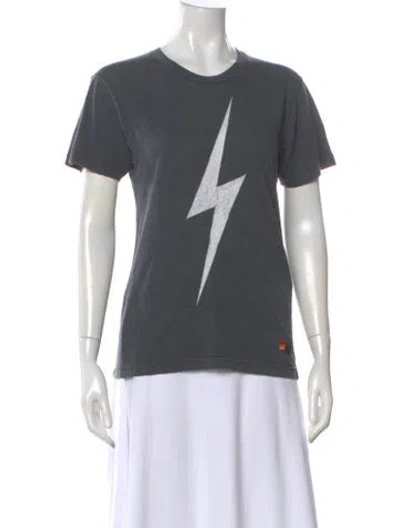 Pre-owned Aviator Nation Graphic Print Crew Neck T-shirt In Gray