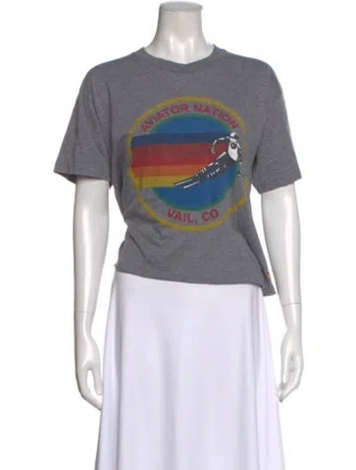 Pre-owned Aviator Nation Graphic Print Crew Neck T-shirt In Gray