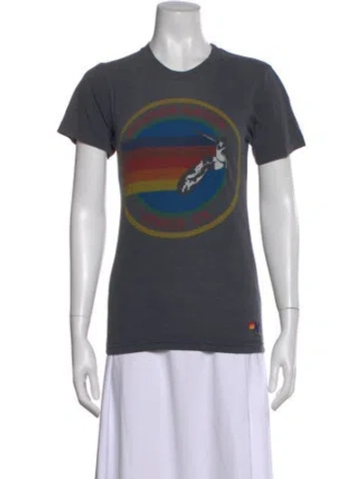 Pre-owned Aviator Nation Graphic Print Crew Neck T-shirt In Gray