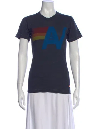 Pre-owned Aviator Nation Graphic Print Crew Neck T-shirt In Gray