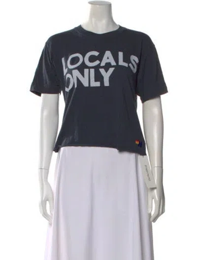 Pre-owned Aviator Nation Graphic Print Crew Neck T-shirt In Gray