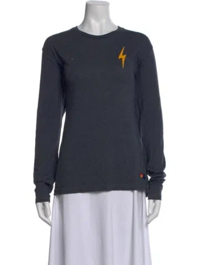 Pre-owned Aviator Nation Graphic Print Crew Neck T-shirt In Gray