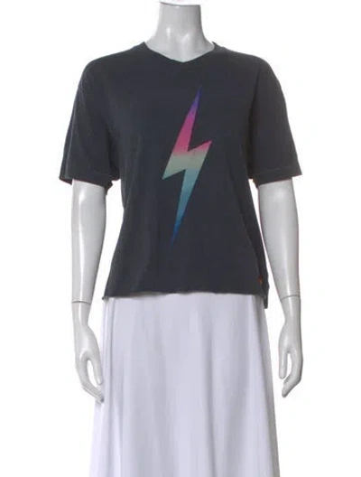 Pre-owned Aviator Nation Graphic Print Crew Neck T-shirt In Gray