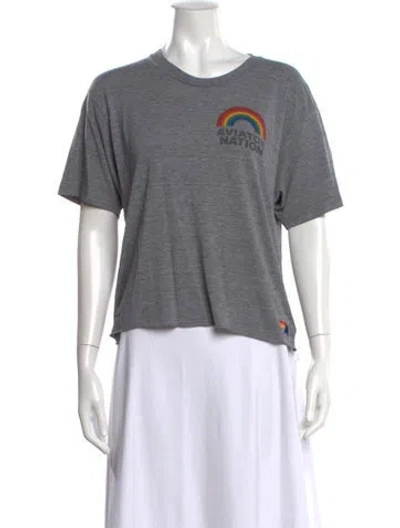 Pre-owned Aviator Nation Graphic Print Crew Neck T-shirt In Gray