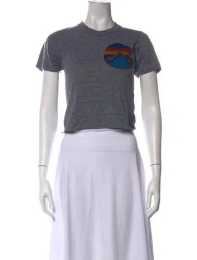 Pre-owned Aviator Nation Graphic Print Crew Neck T-shirt In Gray