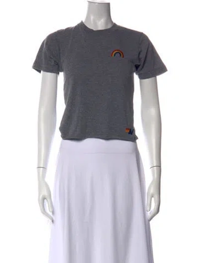 Pre-owned Aviator Nation Graphic Print Crew Neck T-shirt In Gray