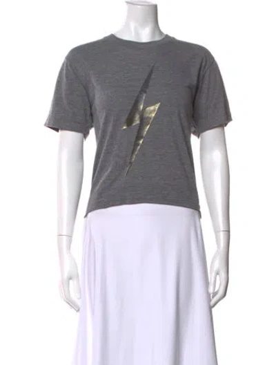 Pre-owned Aviator Nation Graphic Print Crew Neck T-shirt In Gray