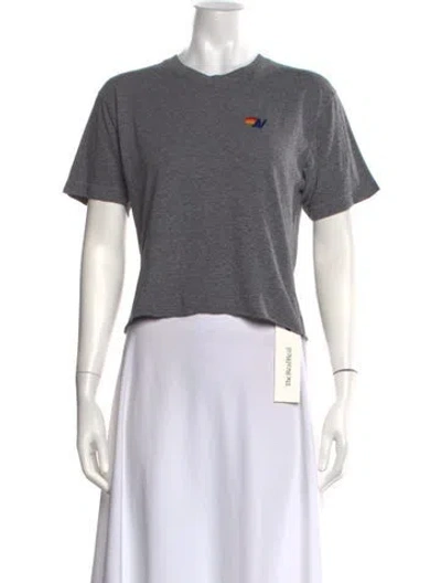 Pre-owned Aviator Nation Graphic Print Crew Neck T-shirt In Gray