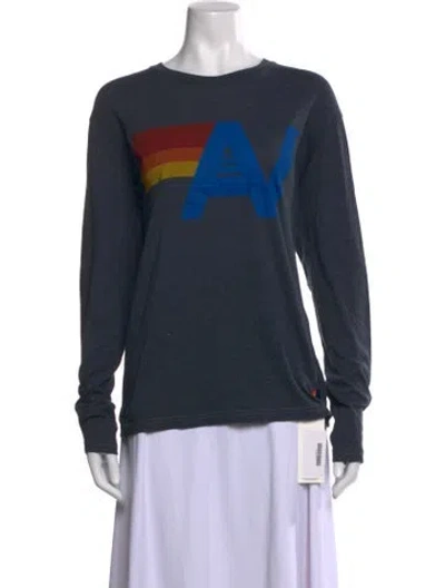 Pre-owned Aviator Nation Graphic Print Crew Neck T-shirt In Gray