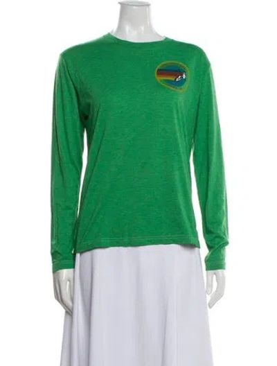 Pre-owned Aviator Nation Graphic Print Crew Neck T-shirt In Green