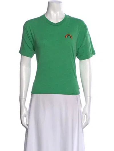 Pre-owned Aviator Nation Graphic Print Crew Neck T-shirt In Green