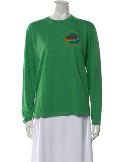 Pre-owned Aviator Nation Graphic Print Crew Neck T-shirt In Green